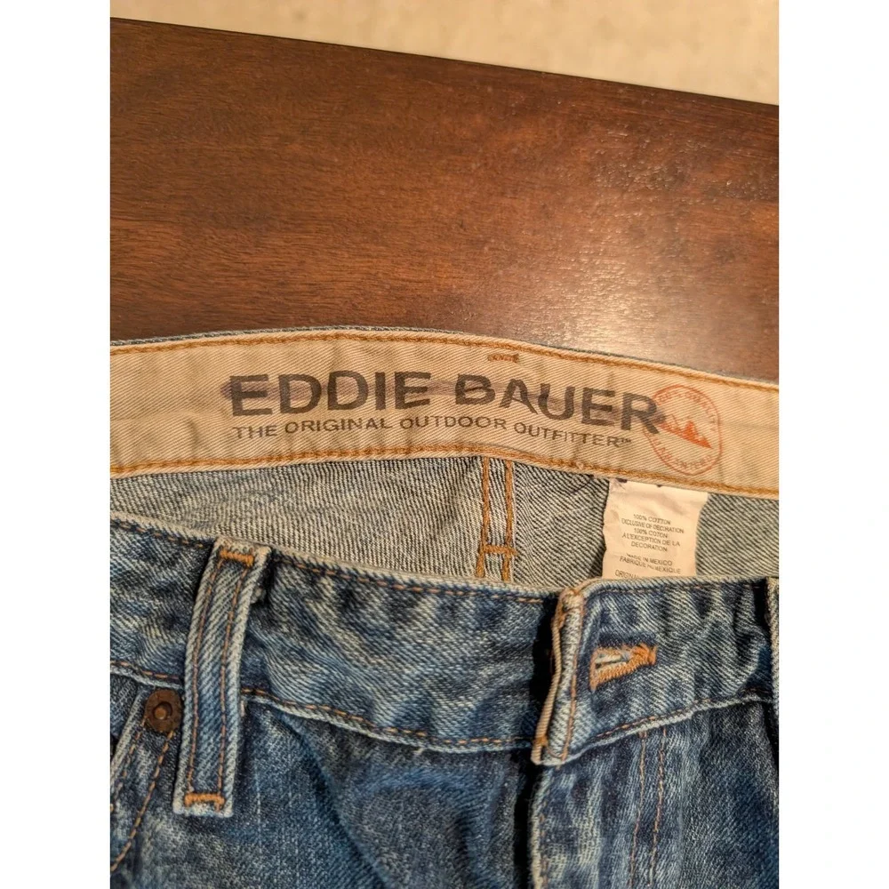 Eddie Bauer Mens 36X30 Original Fit Denim Blue Jeans Dark Wash Straight Leg Vtg
